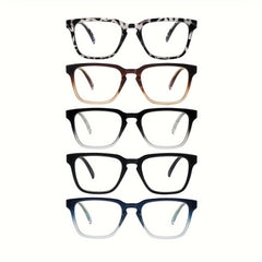 5 Pack Reading Glasses for Women/Men Anti-Blu-ray Computer Reader Spring Hinge Vintage Eyeglasses