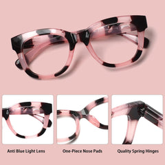 3 Pack Reading Glasses with Blue Light Blocking Stylish Round Frames for Men and Women Spring Hinges for Computer Browsing