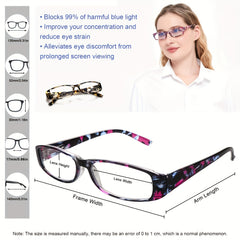 KERECSEN Reading Glasses With Block Blue Light Lense Featuring a Lightweight And Comfortable Frame with Adjustable Spring Hinges, Designed for Women and Men