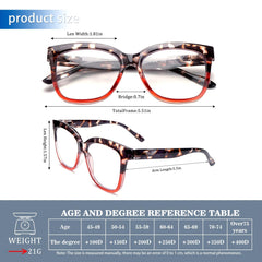 4 Pack of Reading Glasses for Women Blue Light Blocking Stylish Patterned Frames Comfortable Spring Hinges Computer Browsing