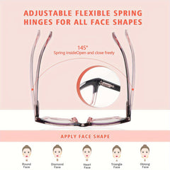 3 Pack Oversize Reading Glasses for Women with Blue Light Blocking Spring Hinges Large Frame Reading Glasses