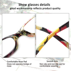 4 Pack Reading Glasses Women's HD Oval Spring Hinge Glasses 109 4C