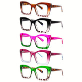 KERECSEN Anti-Blue Light Reading Glasses For Women Spring Hinges Oversized Frame Glasses Fashion Cat Eye Reading Glasses Plastic Frames Ladies Decorative Glasses Work And Reading