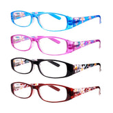 KERECSEN New Anti-blue Light Reading Glasses For Women Computer Readers With Spring Hinges Rectangular Frame With Fashionable Floral Print Lightweight Anti-Blue Light Reading Glasses For Looking At Cell Phones And Computers, Reading.