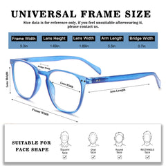 KERECSEN3 Pack Trendy Women's Reading Glasses with Spring Hinges Anti-Blue Light Prevents Eyestrain Dry Computer Reading Glasses 237-1