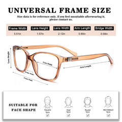 KERECSEN 5 Pack Unisex Fashion Reading Glasses, Anti-Blue Light with Spring Hinges Anti-Glare UV Glasses 356-5C