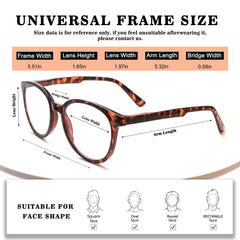 KERECSEN 5 pack Fashionable Unisex Presbyopia Anti-blue Light Lens with Spring Hinge Reading Glasses 143-1