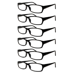 KERECSEN 6 Pairs of Presbyopia Glasses for Men And Women Easy Black Frame Reading Glasses Block Blue Light Readers Durable Not Afraid of Losing Versatile And Fashionable for All Face Shapes Metal Spring Hinges