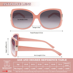 KERECSEN 4 Pack Retro Oversized Fashion Glasses for Men & Women - & Mirror, Full-Rim Frame Suitable for Beach, Travel, Cruise, Vacation - Eyewear Accessories with /Pouch (No Spring Hinges)