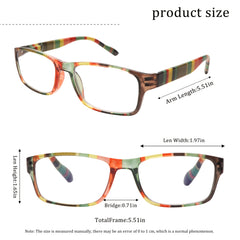 KERECSEN 6 Pack Rainbow Lucky Reading Glasses for Women Blue Light Blocking, Plastic Frames with Spring Hinges, Rainbow Lucky Charm, Lady's Exquisite Reading Glasses, Delicate Style Glasses Fashionable Daily & Christmas Decoration Gift Sets