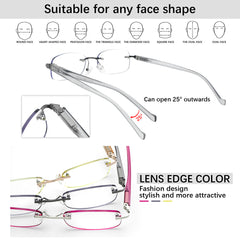 3 Pieces Unisex Frameless Anti-Blue Light Presbyopia Sunglasses LH001