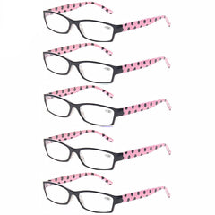 KERECSEN 5 Pack Rectangle Reading Glasses Women 166 - kerecsen