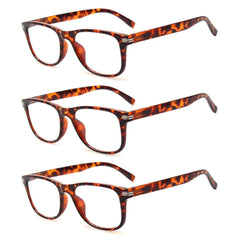 KERECSEN 3 Pack Rectangle Blue Light Blocking Computer Glasses Unisex FLG225 - kerecsen