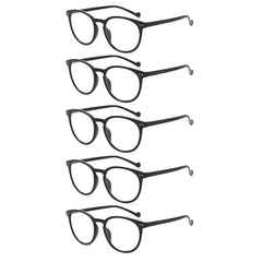 KERECSEN 5 Pack Round Frame Reading Glasses Unisex 253 - kerecsen