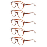 KERECSEN 5 Pack Round Frame Reading Glasses Unisex 073 - kerecsen