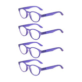 KERECSEN 4 Pack Round Frame Solid Color Reading Glasses Unisex 091 - kerecsen
