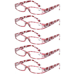 KERECSEN 5 Pack Rectangle Reading Glasses Women 109-1 - kerecsen