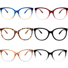 KERECSEN 6 Pack Oval Blue Light Blocking Computer Glasses Unisex FLG099 - kerecsen