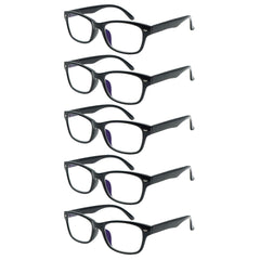 KERECSEN 5 Pack Rectangle Blue Light Blocking Computer Glasses Unisex FLG017 - kerecsen
