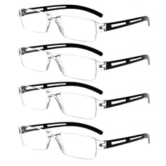 KERECSEN 4 Pack Rectangle Rimless Blue Light Blocking Computer Glasses Unisex FLG666 - kerecsen