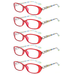 KERECSEN 5 Pack Oval Blue Light Blocking Computer Glasses Women FLG349