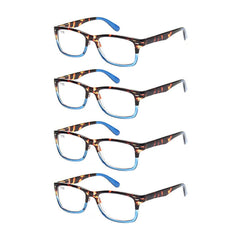 KERECSEN 4 Pack Rectangle Reading Glasses Unisex 075 - kerecsen