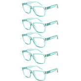 KERECSEN 5 Pack Rectangle Blue Light Blocking Computer Glasses Unisex FLG262 - kerecsen