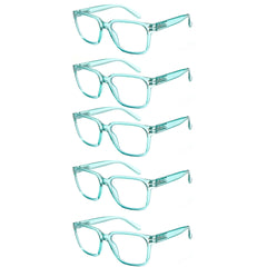 KERECSEN 5 Pack Rectangle Blue Light Blocking Computer Glasses Unisex FLG262 - kerecsen