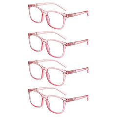 KERECSEN 4 Pack Large Rectangle Blue Light Blocking Computer Glasses Unisex FLG000 - kerecsen