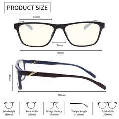 KERECSEN 4 Pack Rectangle Blue Light Blocking Computer Glasses Unisex FLG242 - kerecsen