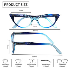 KERECSEN 4 Pack Cat Eye Reading Glasses Women 083 - kerecsen