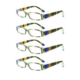 KERECSEN 4 Pack Oval Frame Stripe Reading Glasses Unisex 061 - kerecsen
