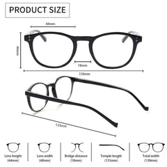 KERECSEN 5 Pack Round Frame Reading Glasses Unisex 253 - kerecsen