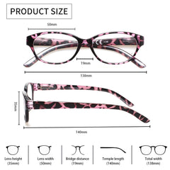 KERECSEN 5 Pack Cat Eye Reading Glasses Unisex 020 - kerecsen