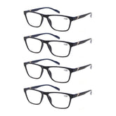 KERECSEN 4 Pack Rectangle Blue Light Blocking Computer Glasses Unisex FLG242 - kerecsen