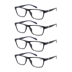 KERECSEN 4 Pack Rectangle Blue Light Blocking Computer Glasses Unisex FLG242 - kerecsen
