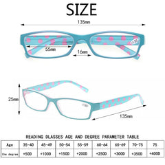 KERECSEN 5 Pack Rectangle Reading Glasses Women 166 - kerecsen