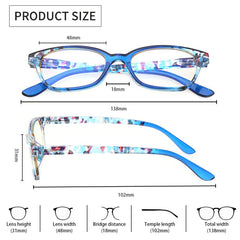 KERECSEN 4 Pack Rectangle Reading Glasses Unisex 068 - kerecsen