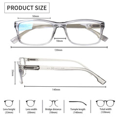 KERECSEN 5 Pack Rectangle Reading Glasses Unisex 024 - kerecsen