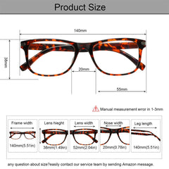 KERECSEN 3 Pack Rectangle Blue Light Blocking Computer Glasses Unisex FLG225 - kerecsen