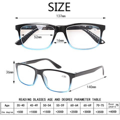 KERECSEN 5 Pack Rectang Reading Glasses Unisex 163 - kerecsen