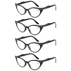 KERECSEN 4 Pack Cat Eye Reading Glasses Women 083 - kerecsen