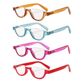 Semi-Rimless Reading Glasses Unisex 4 Pack 218-4 | KERECSEN