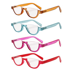 Semi-Rimless Reading Glasses Unisex 4 Pack 218-4 | KERECSEN