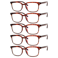 KERECSEN 5 Pack Rectangle Blue Light Blocking Computer Glasses Unisex FLG025