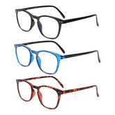 KERECSEN 3 Pack Rectangle Blue Light Blocking Computer Glasses Unisex FLG159 - kerecsen