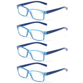 KERECSEN 4 Pack Rectangle Reading Glasses Unisex 032 - kerecsen