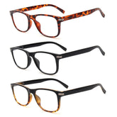 KERECSEN 3 Pack Rectangle Blue Light Blocking Computer Glasses Unisex FLG225 - kerecsen