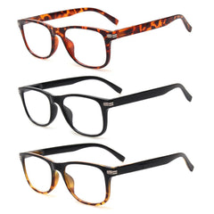 KERECSEN 3 Pack Rectangle Blue Light Blocking Computer Glasses Unisex FLG225 - kerecsen