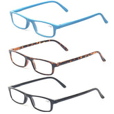 KERECSEN 3 Pack Rectangle Reading Glasses Unisex 064 - kerecsen